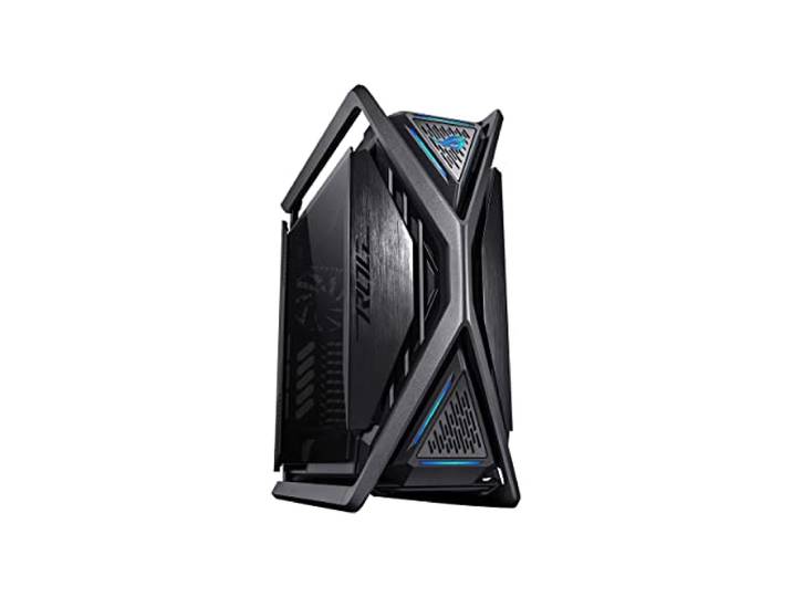 ASUS ROG Hyperion GR701 E-ATX computerbehuizing, 420 mm dubbele radiatorondersteuning, vier 140 mm ventilatoren, metalen GPU-houder, opslag van componenten, ARGB-ventilatorhub, 60W snelladen