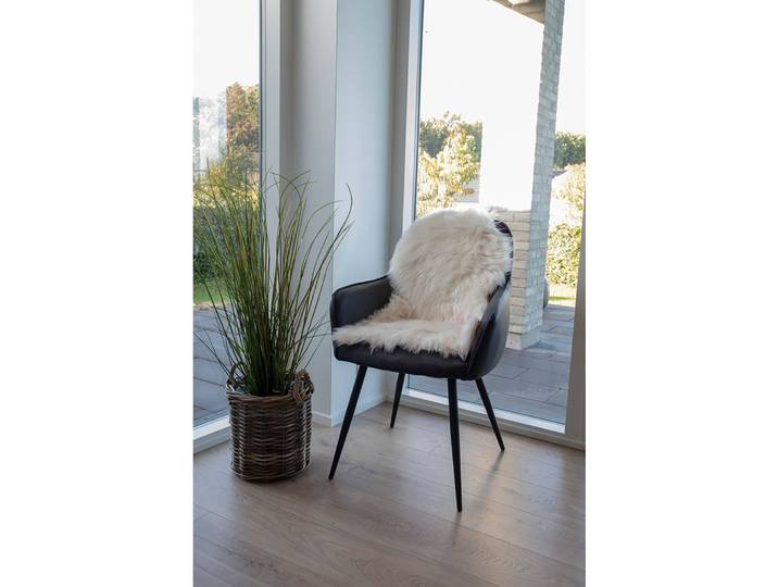 Tapis en peau Lambskin Artificial I Marron/Crème 85 x 50cm Tissu