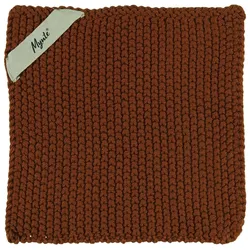 IB Laursen Topflappen Mynte gestrickt, 22 x 22 cm, cognac