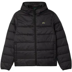 LACOSTE Herren Steppjacke - Lightweight Colorblock Puffed Jacket, Kapuze, wattiert Schwarz / M