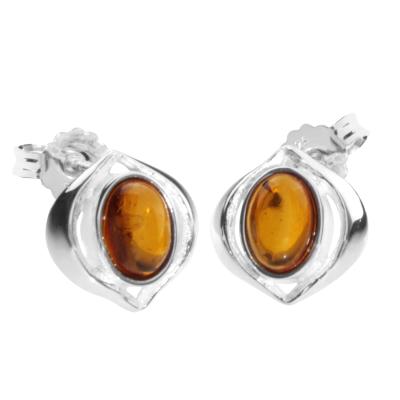 Paar Ohrstecker OSTSEE-SCHMUCK "- Helga - Silber 925/000 - Bernstein" Gr. 11, silber (silber 925, silberfarben, weiß), Ohrringe, Damen, 11, Silber 925 (Sterlingsilber)