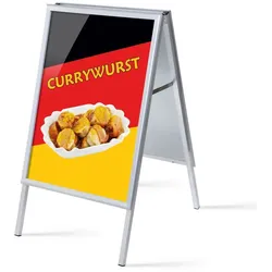 SHOWDOWN Displays Showdown Kundenstopper - DIN A1 - Komplett-Set - Currywurst - Schwarz/Gelb/Rot
