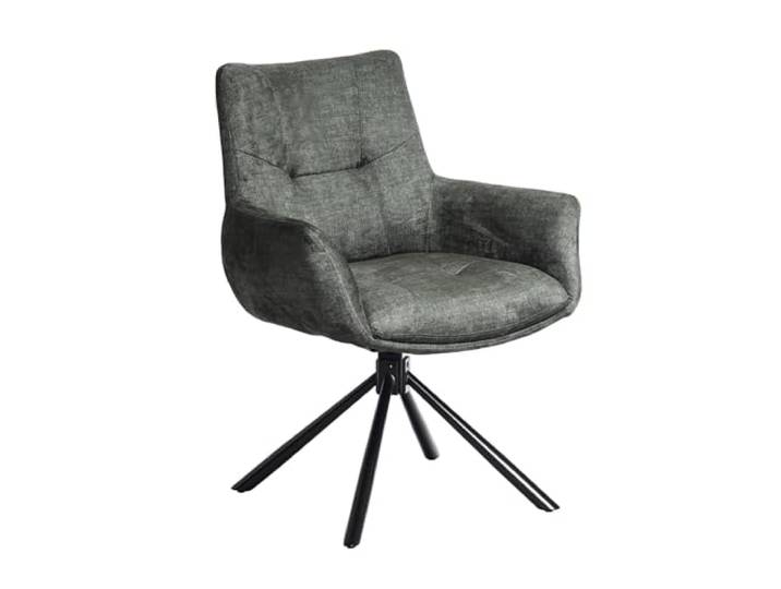 Riess Ambiente Stuhl Signature - moosgrün - Samt Metall drehbar Federkern-Komfort, stabil, Esszimmerstuhl, Design, moderne Optik, Eyecatcher, hoher Komfort