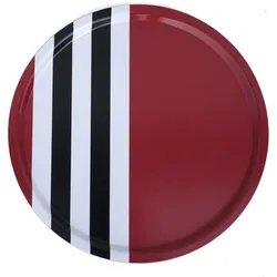 Born in Sweden, Tablett, Rundes Tablett Line Red 46cm aus Birkenschichtholz