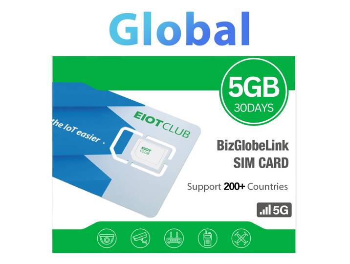 Carte SIM internationale EIOTCLUB - 5 Go 30 JOURS, SIM de voyage global 5G/4G haute vitesse, couverture mondiale plus de 200 pays, pas de frais contractuels