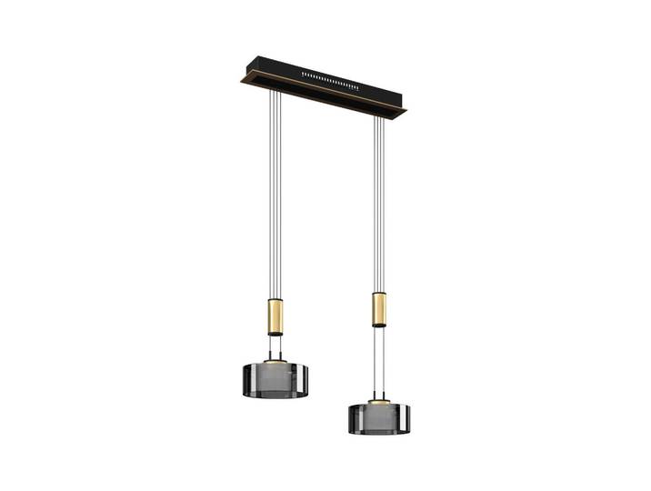 Fischer & Honsel Led-Pendelleuchte Lavin, Schwarz, Metall, Glas, 20x160x64 cm, höhenverstellbar, Lampen & Leuchten, Innenbeleuchtung, Hängeleuchten, Pendelleuchten