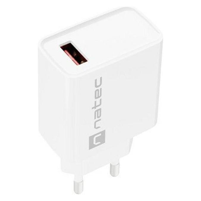 Genesis NATEC ŁADOWARKA SIECIOWA RIBERA USB-A 18W BIAŁA NUC-2057 (18 W, 1 Port) (NUC-2057)