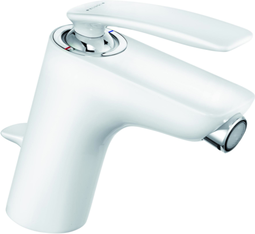Kludi Balance White Bidetarmatur 522169175 chrom/weiß, mit Ablaufgarnitur