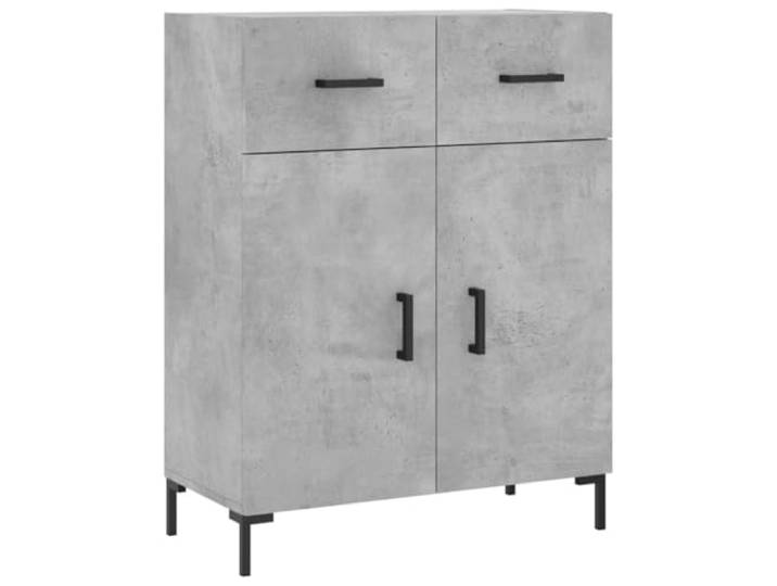 Kaorsrow Sideboard Betongrau 69,5x34x90 cm Holzwerkstoff Kommode Stilvoller Beistellschrank im Betongrau-Design mit Metallbeinen und Türen für Wohnzimmer, Schlafzimmer und Flur.