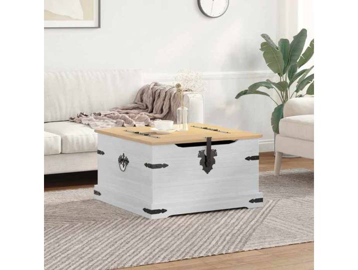 storage box avec étagère Blanc 78 x 78 x 45 cm Pin massif 42024939