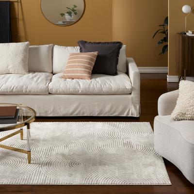 TOWN & COUNTRY LUXE Maya Soft Arches Neutral Indoor Area Rug with High-Low Texture