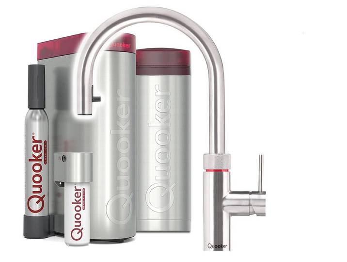 QUOOKER Küchenarmatur Quooker Flex Round mit PRO3 Reservoir & CUBE inkl. CUBE-Filter Set