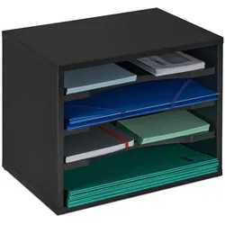 Relaxdays Dokumentenablage schwarz Schwarz