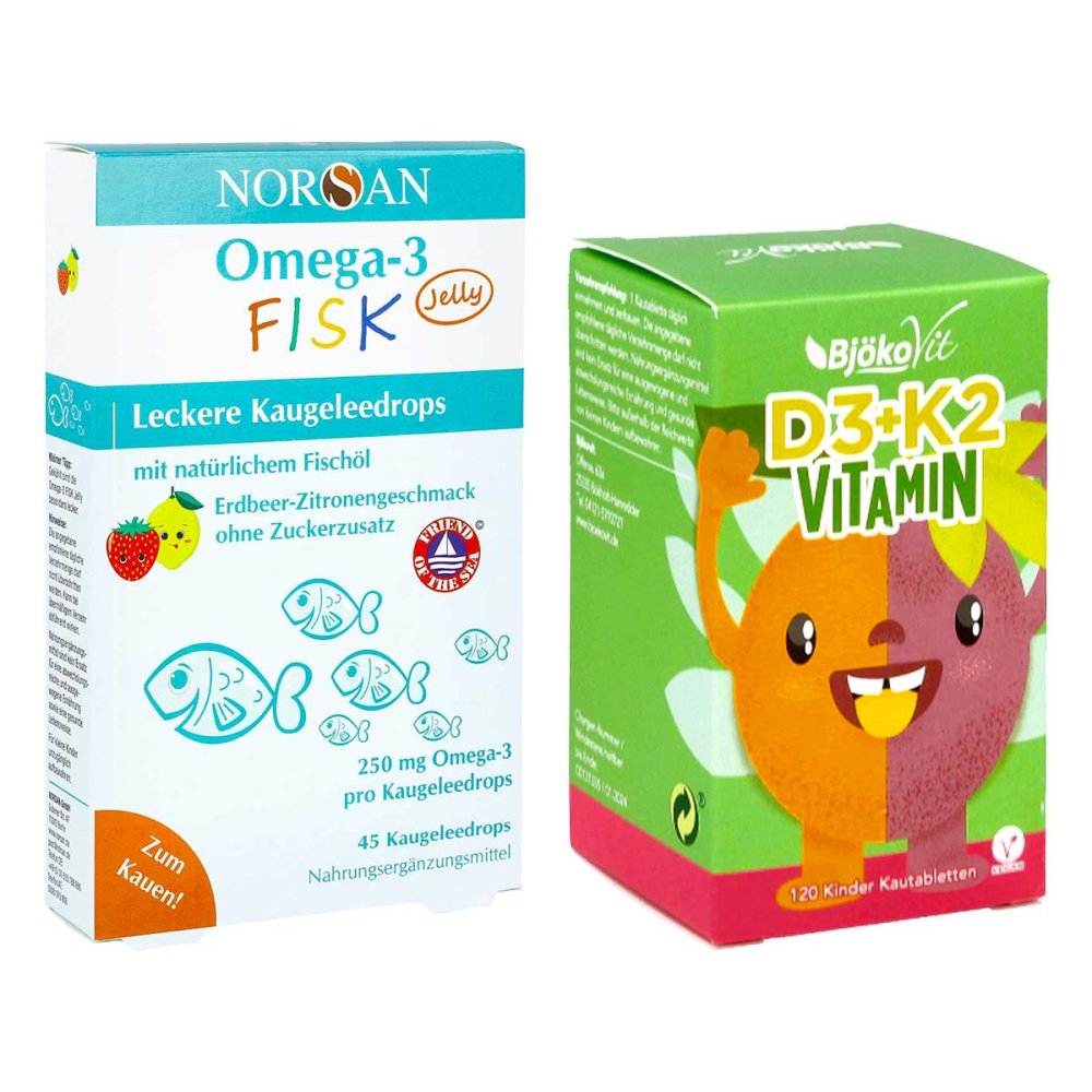 Norsan Omega-3 Fisk Jelly + BjökoVit Vitamin D3+K2 für Kinder 08104768