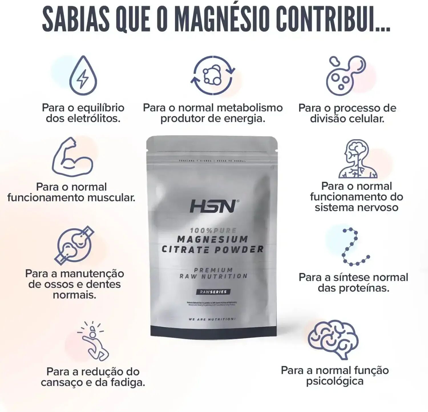 HSN Citrato de magnésio em pó 500g - Minerais - Polvo - 250 Serviços