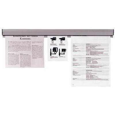 Franken PKS118 Papierklemmschiene, 118 x 4 cm, grau