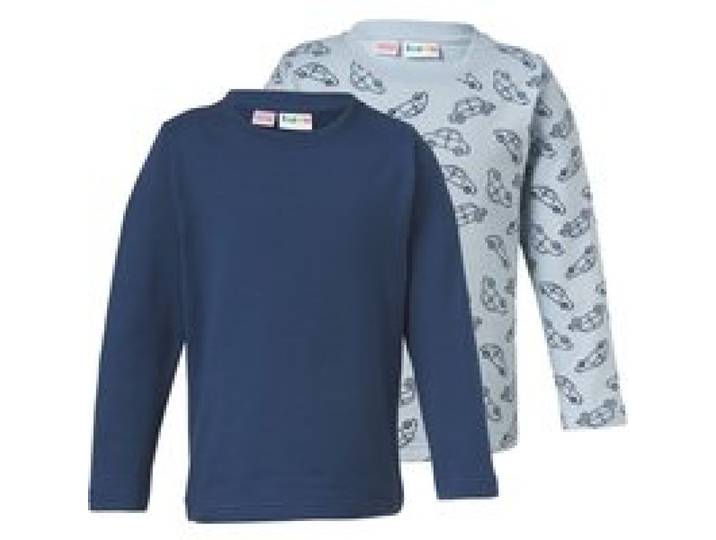 LUPILU® Lot de 2 sweats thermiques enfant (bleu foncé/bleu, 12-24 mois)