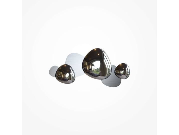Applique murale moderne LED galets métal ELY - Argenté