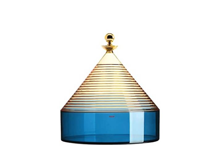 Kartell 1550GB Boîte de Rangement\, Thermoplastique Technique\, Jaune/Bleu\, 27 x 25 cm