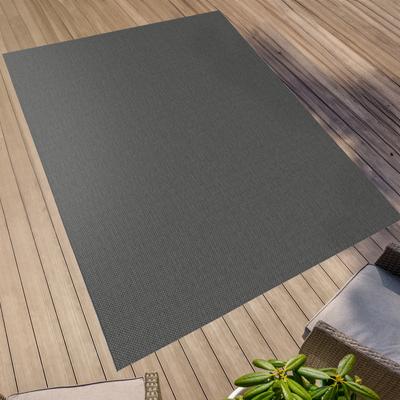 Teppich "Outdoorteppich ELDORADO Nero", grau (anthrazit), B:120cm H:4mm L:170cm, Polypropylen, PRIMAFLOR-IDEEN IN TEXTIL, Teppiche, Teppich, Flachgewebe, meliert, In- und Outdoor geeignet, wasserfest