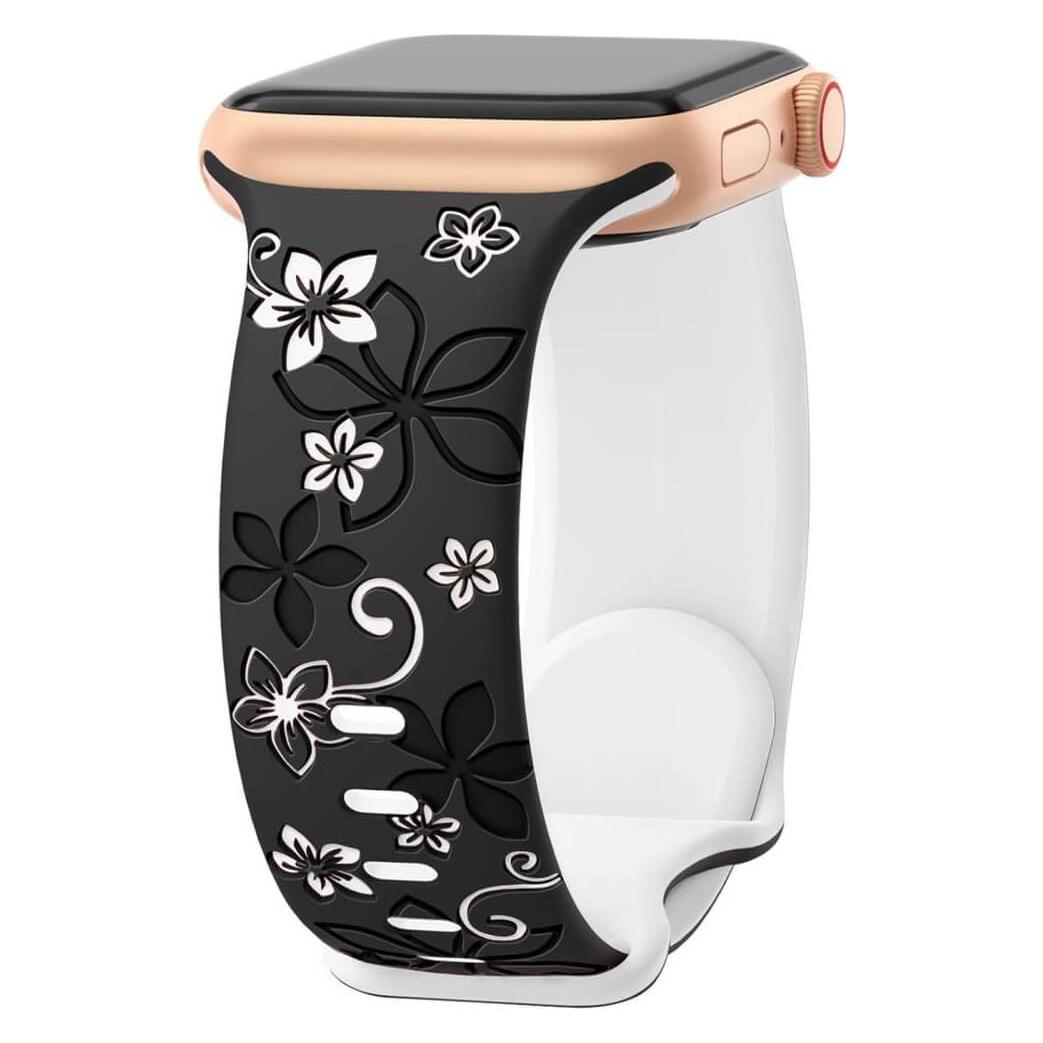 Cover-Discount Apple Watch 42/41/40mm - Silikon Ersatzband Floral (Silikon) (49734998)