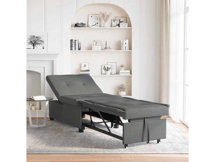 vidaXL Pull Out Sofa Bed Dunkelgrau 194 x 50 x 82 cm Stoff