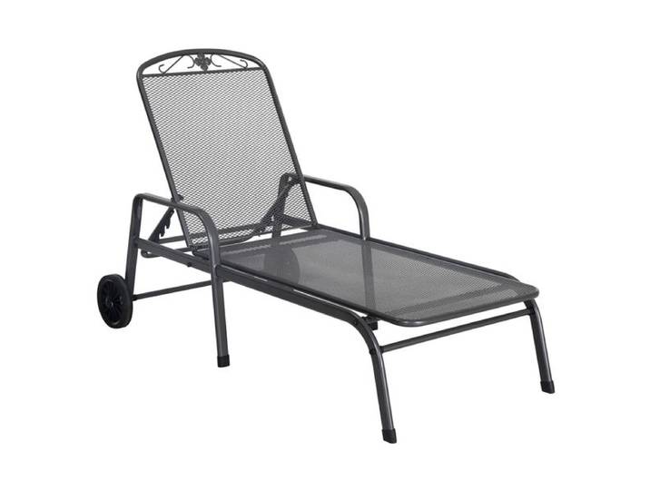 MWH Savoy Gartenliege Streckmetall Dunkelgrau