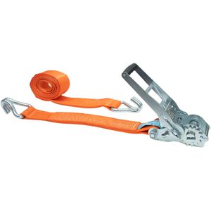 Dolezych Spanngurt PowerLash 10000, orange mit Haken & Ratsche, 10000 kg Zurrkraft, DIN EN 12195-2, 75 mm x 5 m