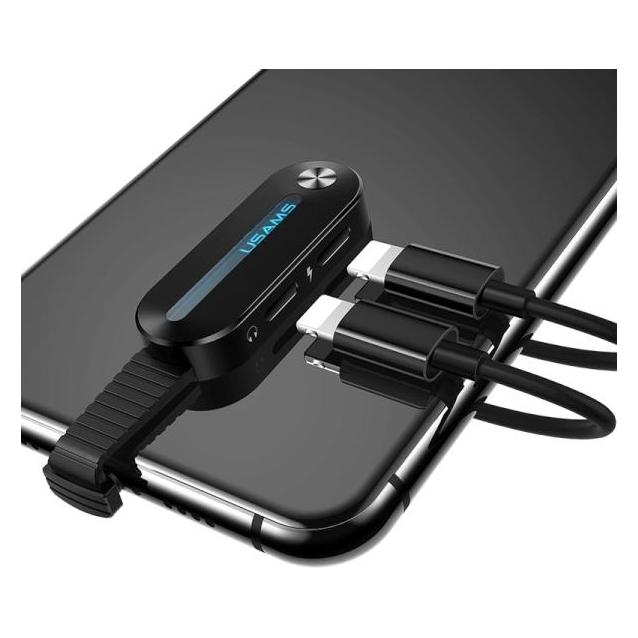 Usams Lightning Dual Adapter with LED Light SJ357 (USJ357BLA)