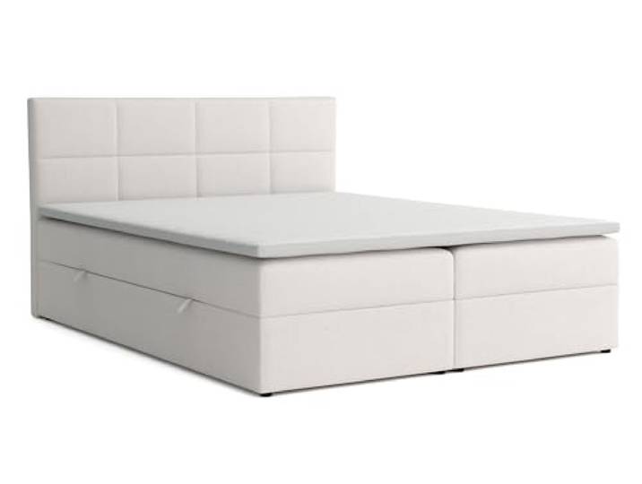 Boxspringbett 140x200 mit Bettkasten, Betty Doppelbett Beige Velourstoff Bett 140x200, Doppelbett mit Topper (2 cm) für extra Liegekomfort