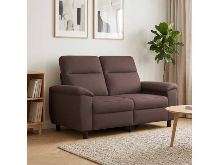 Sofa Dunkelbraun 158 x 90 x 95 cm Stoff Metallrahmen,Polyesterbezug,klare Linienführung,Polyester-Armlehnen,leicht abwischbar