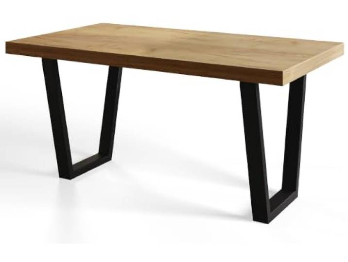 Rechteckiger Esstisch Ausziehbar, Stabile Metallbeine, 120x220 cm, Craft Moderner Wohnzimmertisch, Küchentisch und Esszimmertisch, Tisch mit stabile Konstruktion, Kollektion Loft Trapez