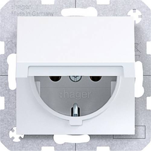 Hager Schutzkontakt-Steckdose Lichtweiß (glänzend) WAS1110WG 1St.