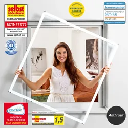 Hecht Aluminium Fliegengitterbausatz für Fenster SLIM, 100x120cm anthrazit