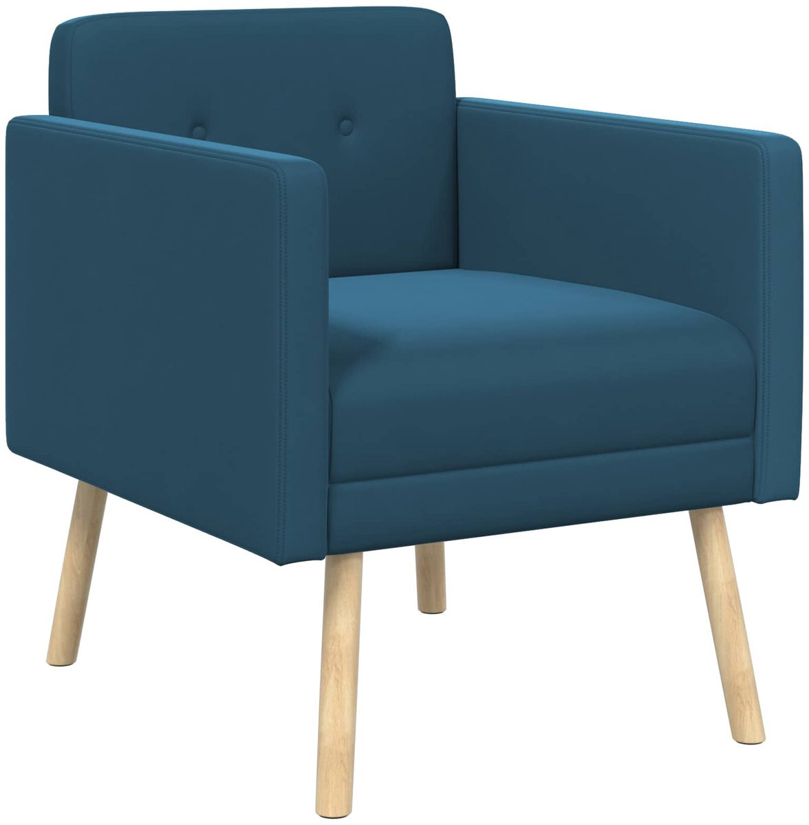 vidaXL Accentstoel - Blauw - Fluweel - Modern