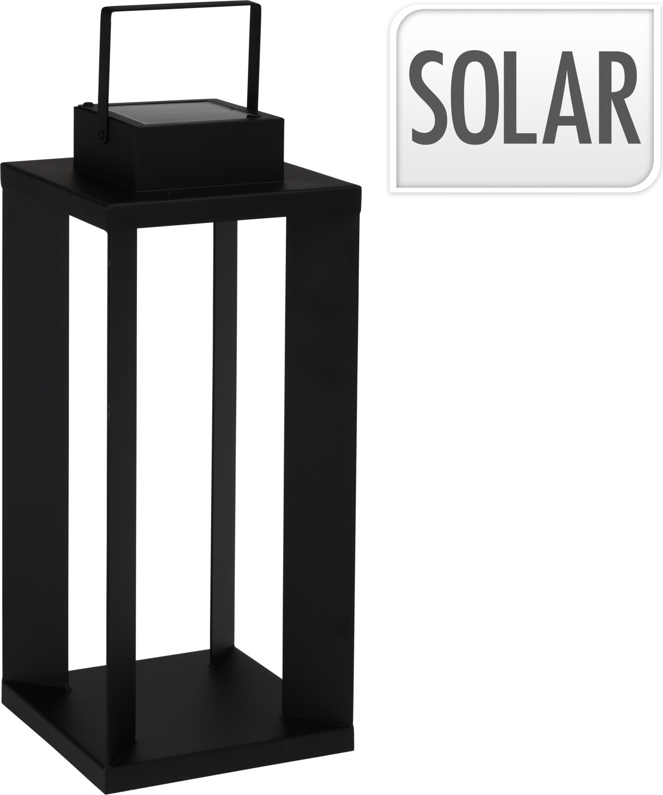 ProGarden LED Zonnepaneellantaarn voor tuin en terras, zwart