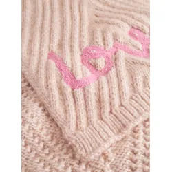 Schal mit Zopfmuster Beige