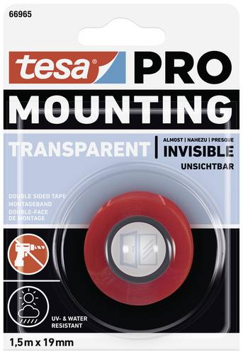 Tesa Mounting PRO Transparent 66965-00000-00 Montageband Transparent (L x B) 1.5m x 19mm