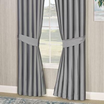 Touch of Class Cambridge Classics Tailored Curtain Pair 84 x 84, 84 x 84, Gray