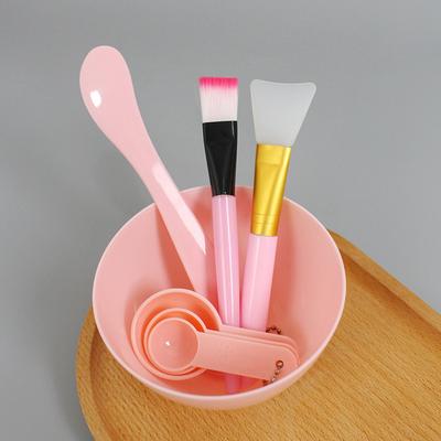Youfap Market Facial Mask Bowl Stick, Silicone Spatula, Soft Face Brushes Spoons Set pink