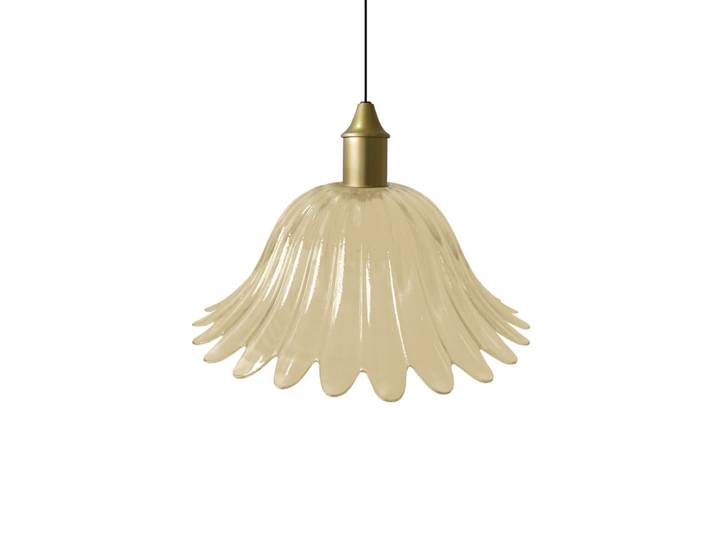 Suspension métal cable tulipe ambre D27,5cm