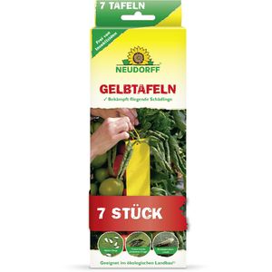 Neudorff Gelbtafeln 00322, 7,5 x 23,5 cm, zum Hängen, gegen Trauermücken und andere Schädlinge, 7 Stück