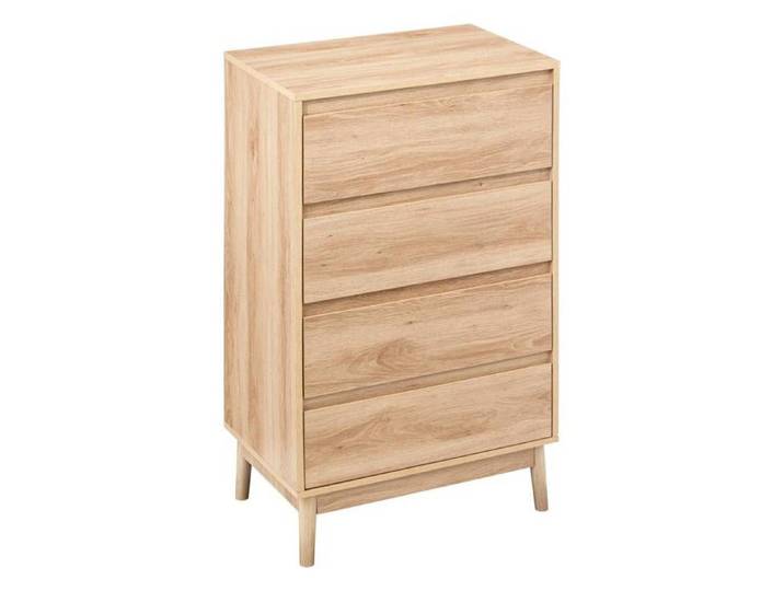 Commode 4 tiroirs effet chêne naturel  Abana  - 5five