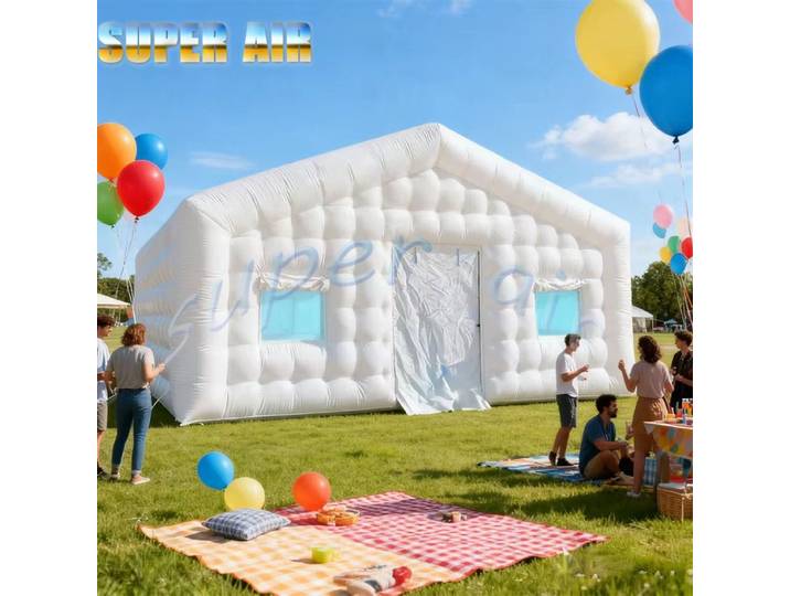 Tente de discothèque gonflable disco extérieure, maison gonflable avec deux fenêtres pour fête, vente en gros