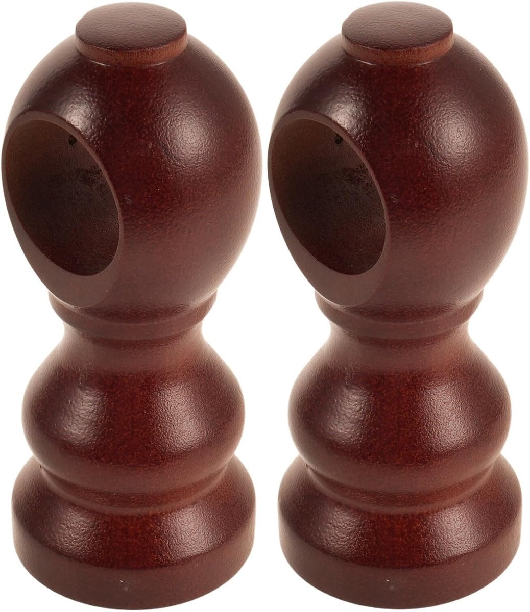 Houten Gordijnroede Beugels Bruin - 2 Stuks