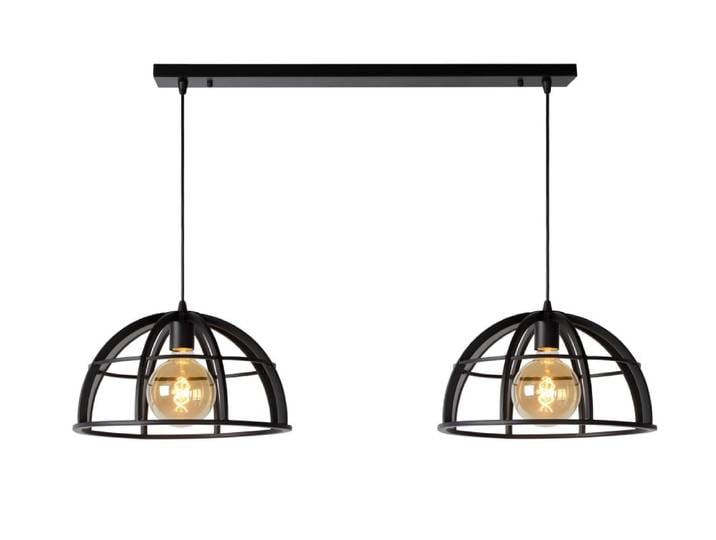 Suspension led dimmable 60 w 2xe27 métal noir - lucide - dikra