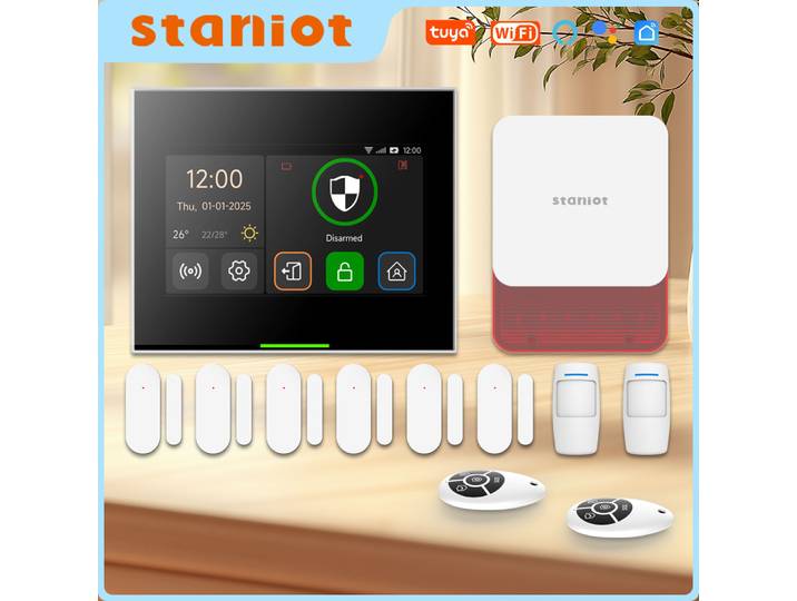 Système d'alarme domestique Staniot WiFi 433Mhz, capteur de porte et de fenêtre, kit maison intelligente, sirène intérieure sans fil, système de sécurité avec télécommande