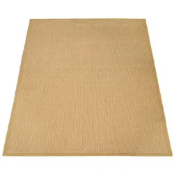 KADIMA DESIGN Outdoor Teppich Natur Balkon, Terrasse schmutzabweisend Senf Rechteckig 160x220 | 100% Polypropylen, Rücken aus Polypropylen | pflegeleicht