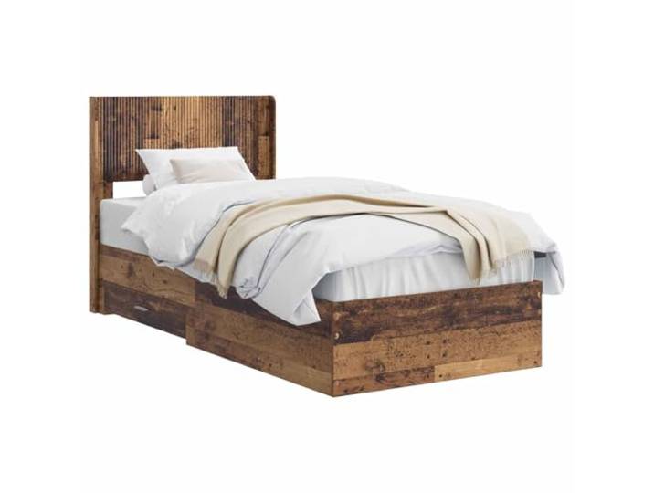 PUGYNBK Bettgestell mit Stauraum und Kopfteil Langlebiges Holz, fester Lattenrost, minimalistisches Design, einfache Reinigung