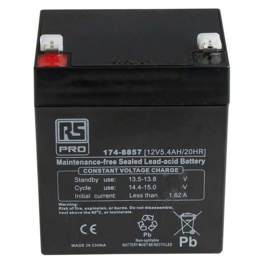 RS PRO 12 V VRLA Lead Acid Battery (5400 mAh, 12 V) (1748857)